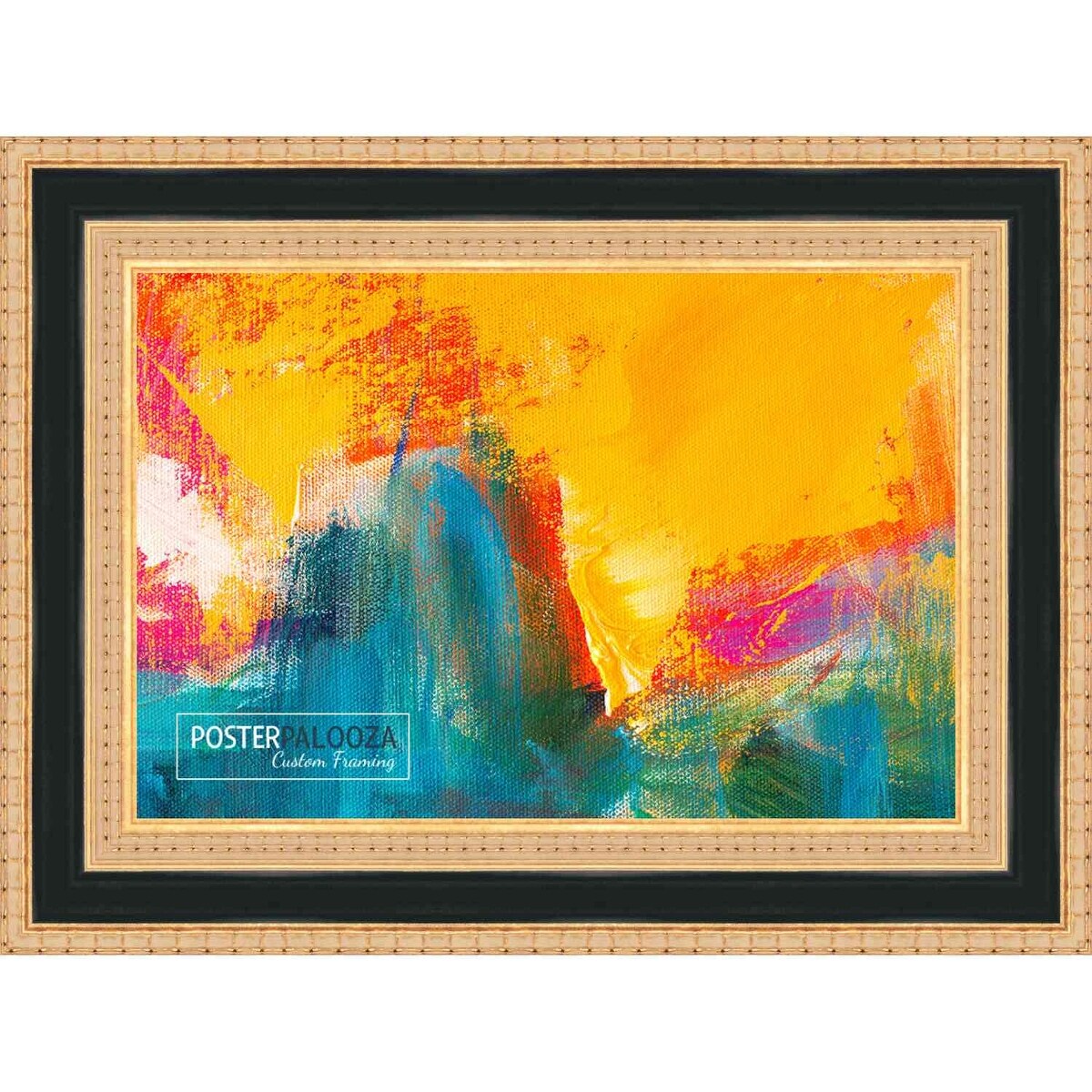 23x16 Traditional Gold Complete Wood Picture Frame with UV Acrylic, Foam Board Backing, & Hardware