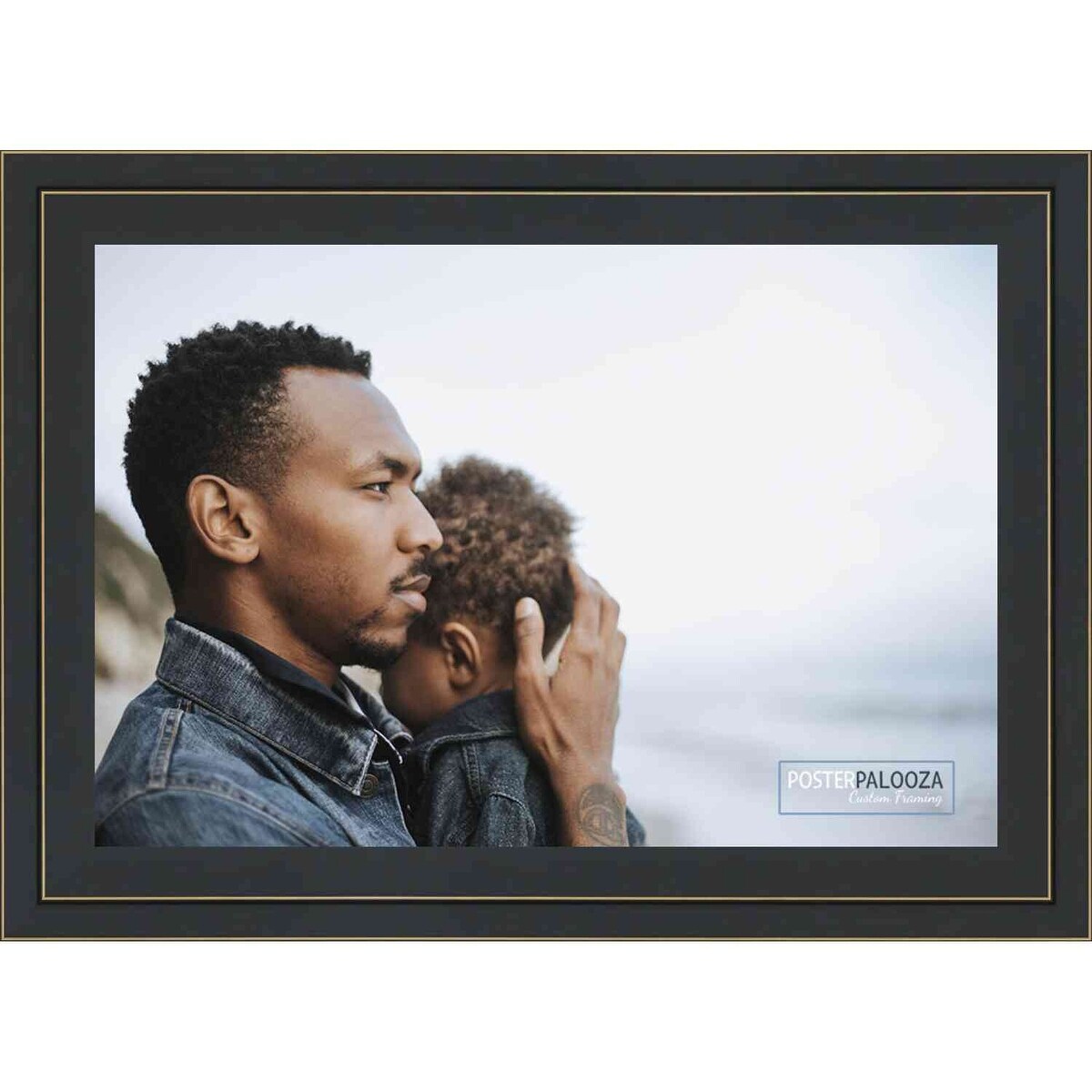 23x17 Contemporary Black Wood Picture Frame - UV Acrylic, Foam Board Backing, & Hanging Hardware Included!