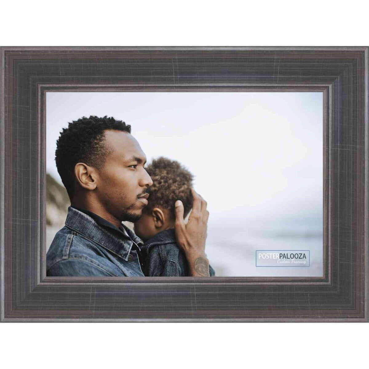 23x32 Contemporary Pewter Complete Wood Picture Frame with UV Acrylic, Foam Board Backing, & Hardware