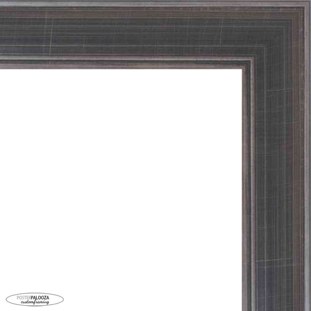 23x32 Contemporary Pewter Complete Wood Picture Frame with UV Acrylic, Foam Board Backing, & Hardware