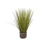 24" Faux Grass In Flower Pot By Three Hands