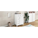 24-Inch Bathroom Vanity Cabinet with Ceramic Sink, 2 Drawers, 1 Door