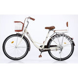 24 Inch Classic Retro Style Bike With Basket And Backseat