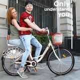 24 Inch Classic Retro Style Bike With Basket And Backseat