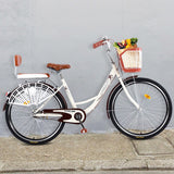 24 Inch Classic Retro Style Bike With Basket And Backseat