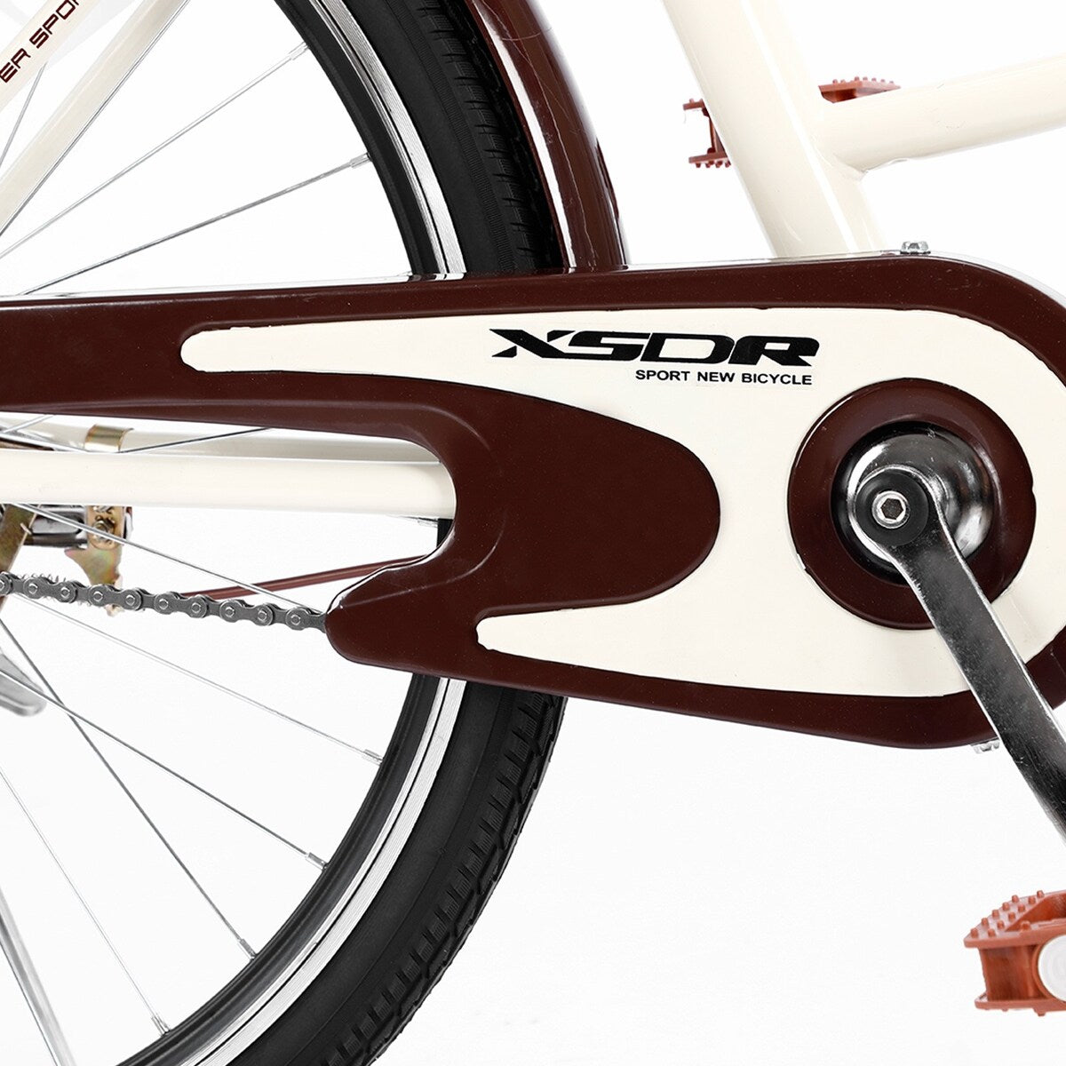 24 Inch Classic Retro Style Bike With Basket And Backseat