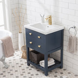 Viola 24-inch MDF 1-drawer Single Bowl Ceramic Top Vanity
