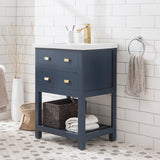 Viola 24-inch MDF 1-drawer Single Bowl Ceramic Top Vanity