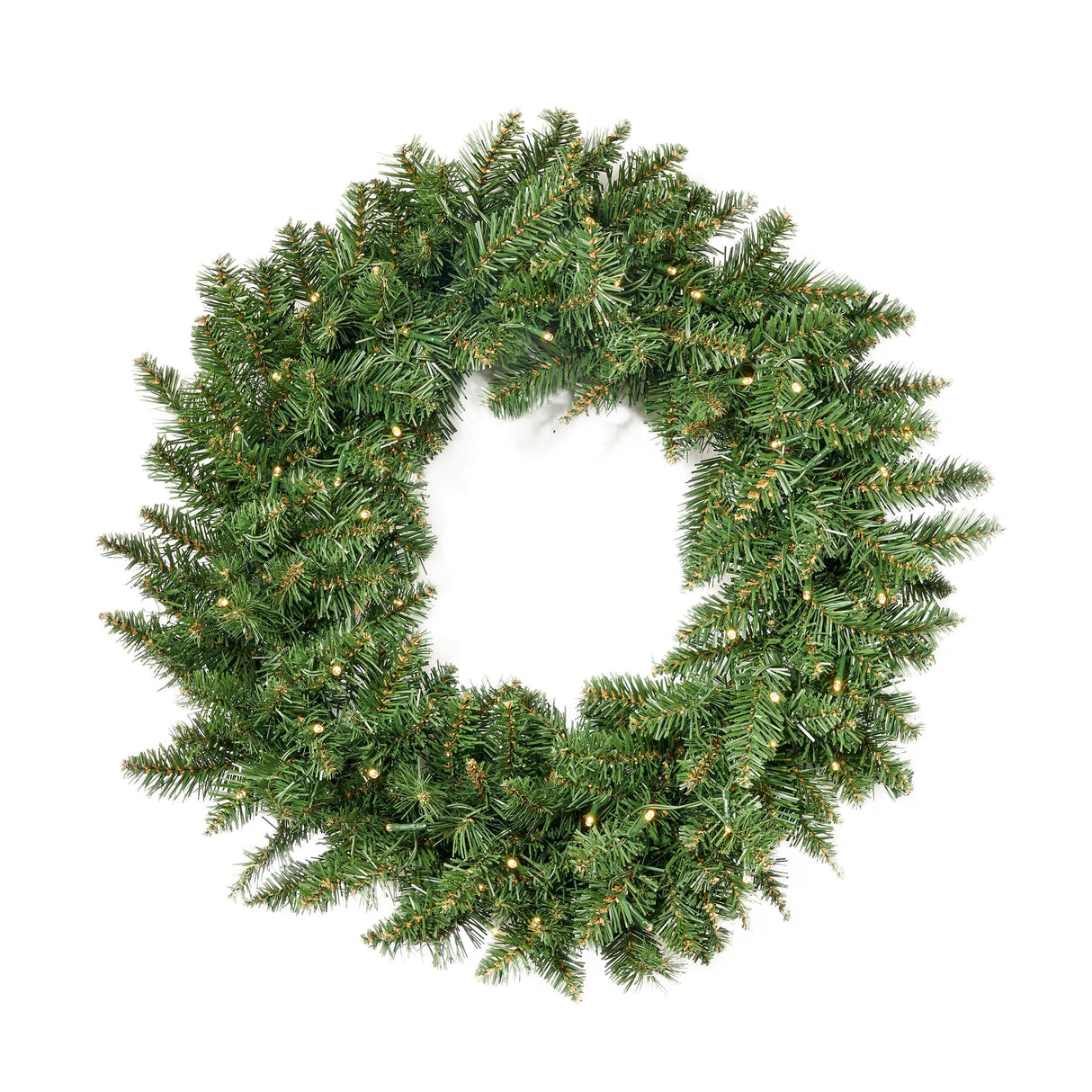 24-Inch Norway Spruce Pre-Lit Warm White LED Artificial Christmas Wreath by Christopher Knight Home - led-clear