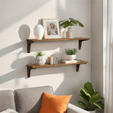 24 Inch Rustic Bathroom Shelves Wall Mount Kitchen Storage - 23.6"D x 5.9"W x 5.9"H