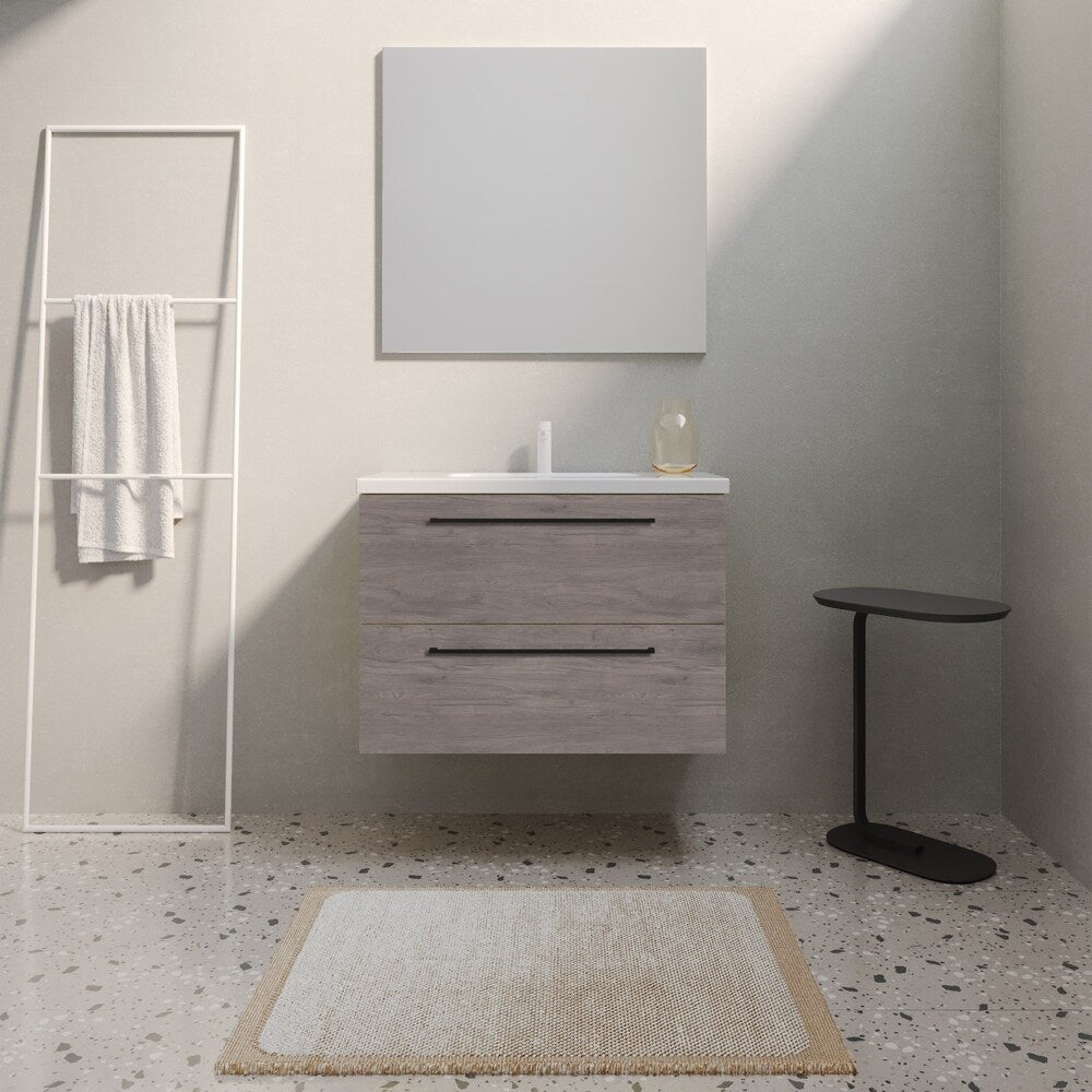 24" Modern Bathroom Vanity Dakota Set | Chicago Oak Wood | 24 x 24 x 18" Cabinet + Sink
