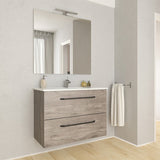24" Modern Bathroom Vanity Dakota Set | Chicago Oak Wood | 24 x 24 x 18" Cabinet + Sink