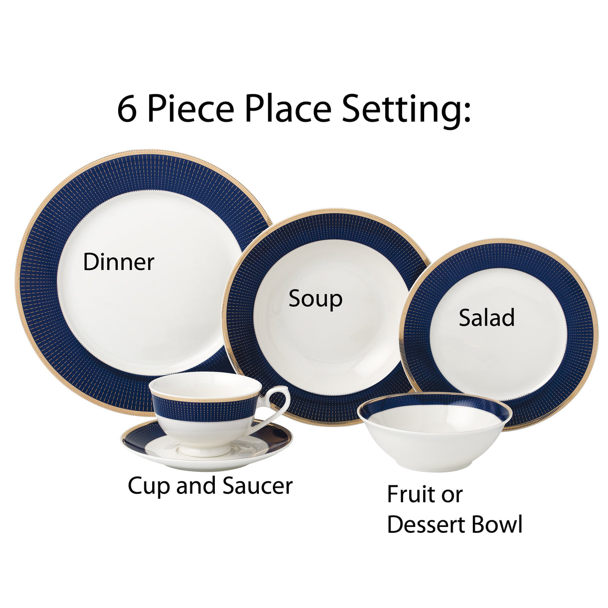 24 Piece Dinnerware Set-Bone China, Service for 4 by Lorren Home Trends