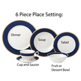 24 Piece Dinnerware Set-Bone China, Service for 4 by Lorren Home Trends