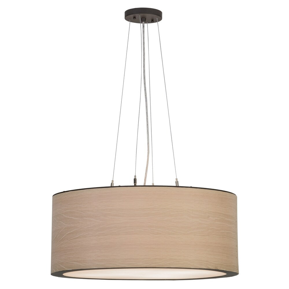 24"W Cilindro White Oak Veneer Pendant