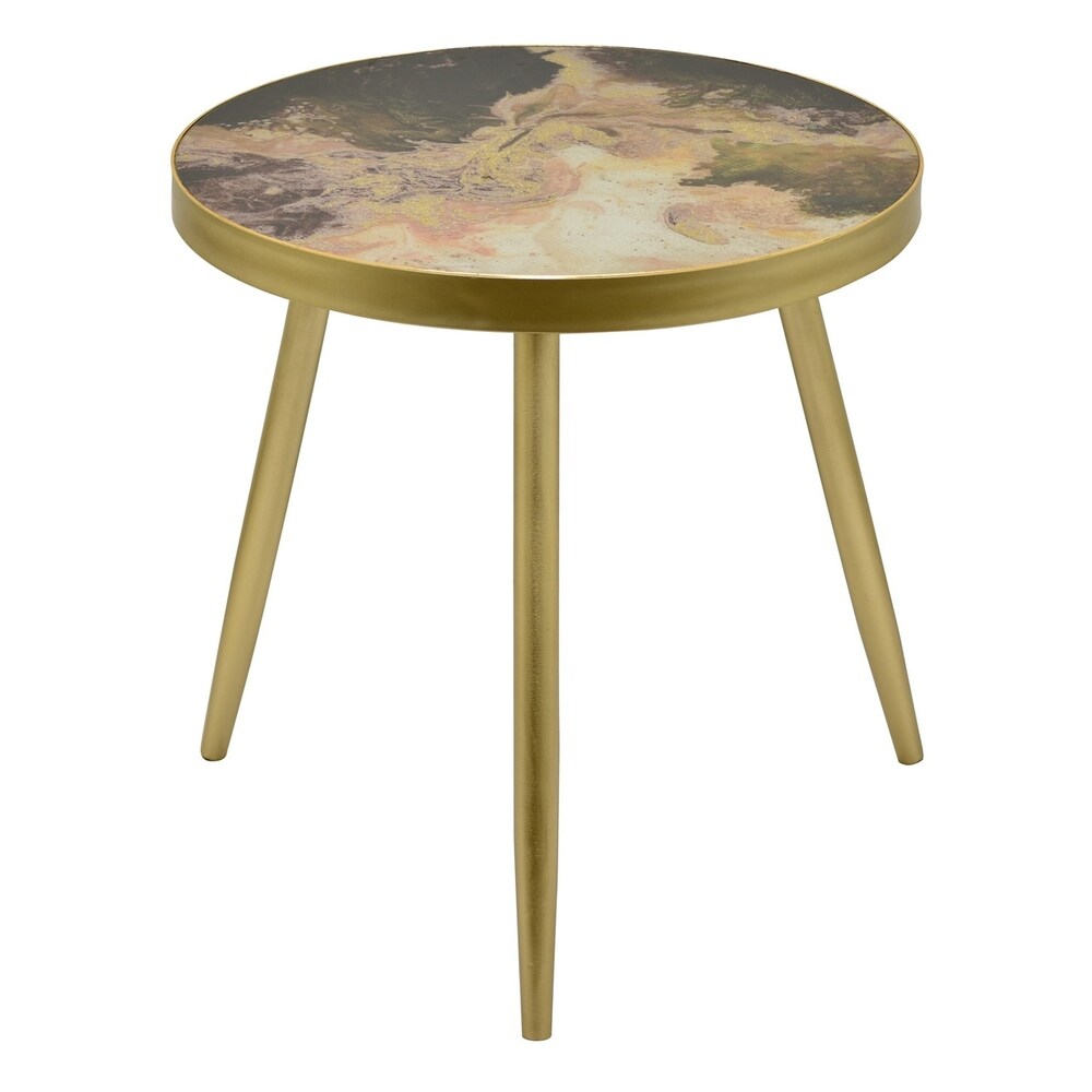 24" Wood Decorative Table By Three Hands