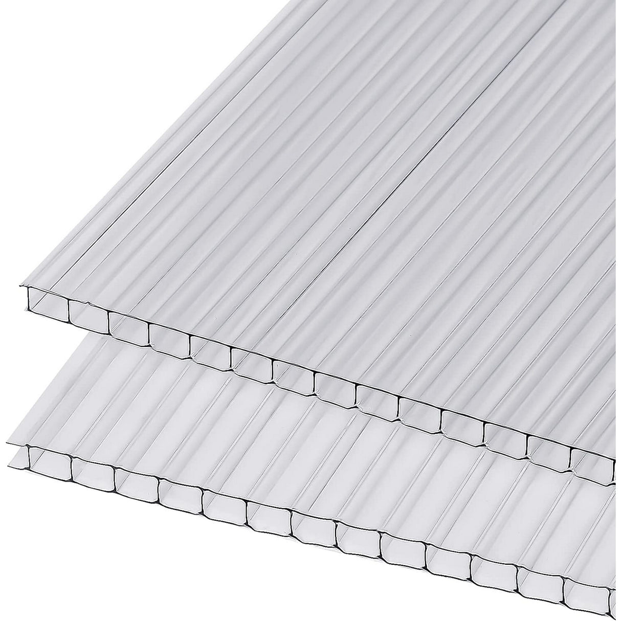 24 in. L x 72 in. W x 8 mm Thickness Corrugated Plastic Clear Twin Wall Roofing Panel - 1pc