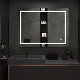 32 in. W x 24 in. H Rectangular Frameless Bluetooth Music Anti-Fog LED Light Bathroom Vanity Mirror - 32x24"