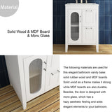 24 in. W x 33 in. H Solid Wood and MDF Bathroom Vanity with Ceramic Sink, Door and Drawers