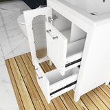 24 in. W x 33 in. H Solid Wood and MDF Bathroom Vanity with Ceramic Sink, Door and Drawers