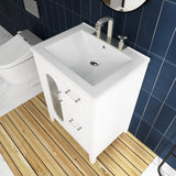 24 in. W x 33 in. H Solid Wood and MDF Bathroom Vanity with Ceramic Sink, Door and Drawers