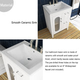 24 in. W x 33 in. H Solid Wood and MDF Bathroom Vanity with Ceramic Sink, Door and Drawers