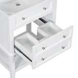 24 in. W x 33 in. H MDF Freestanding BathroomVanity Without Counter Top in White - 24" x 33" in.