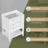 24 in. W x 33 in. H MDF Freestanding BathroomVanity Without Counter Top in White - 24" x 33" in.