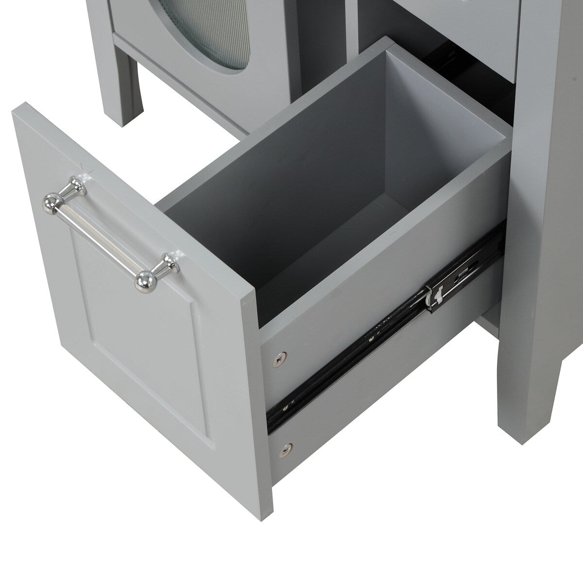 24 in. W x 33 in. H Solid Wood and MDF Bathroom Vanity with Ceramic Sink, Door and Drawers