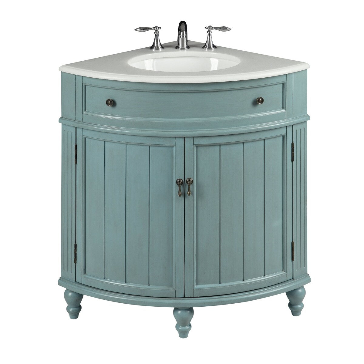 24-inch Benton Collection Triadsville Slim Corner Bathroom Sink Vanity