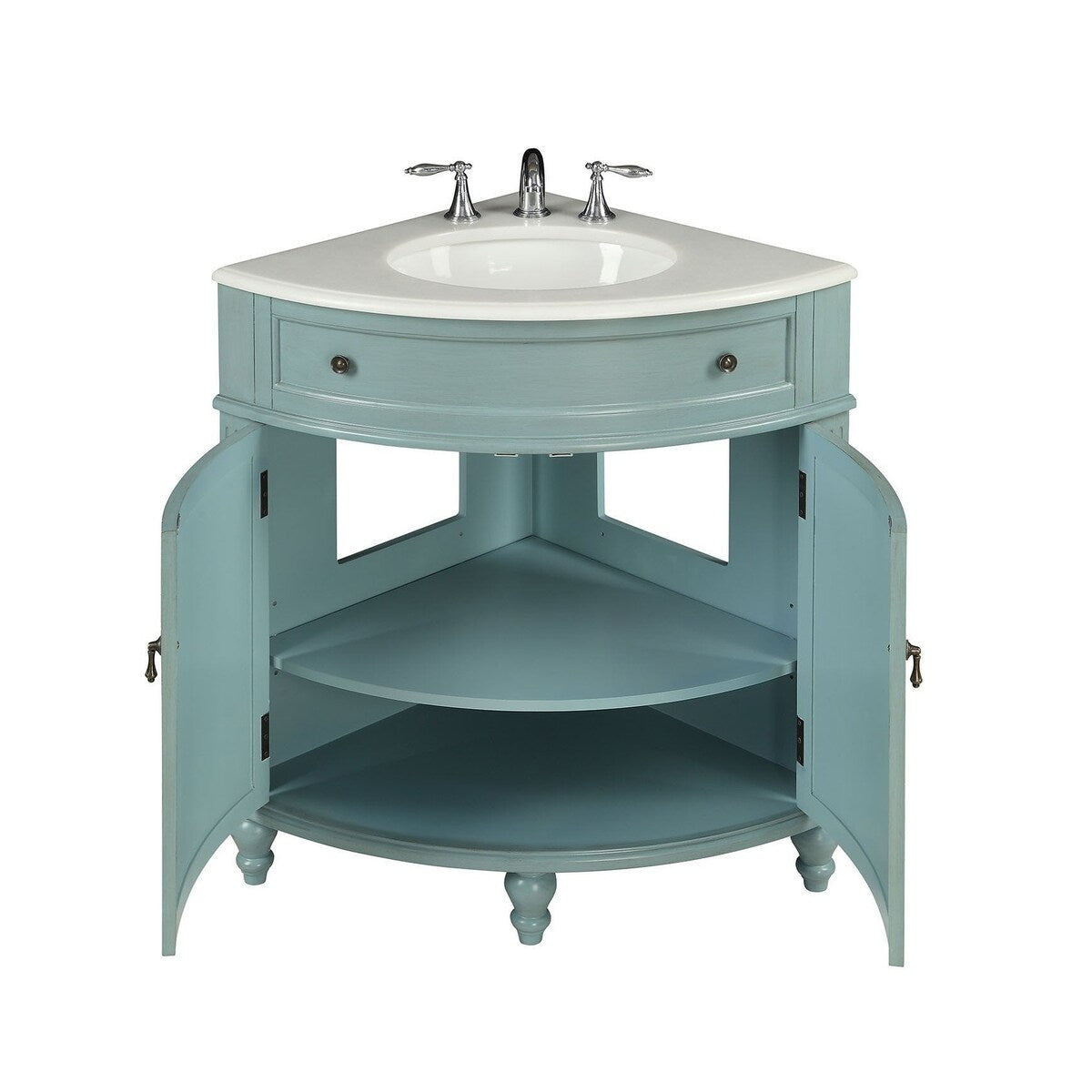 24-inch Benton Collection Triadsville Slim Corner Bathroom Sink Vanity