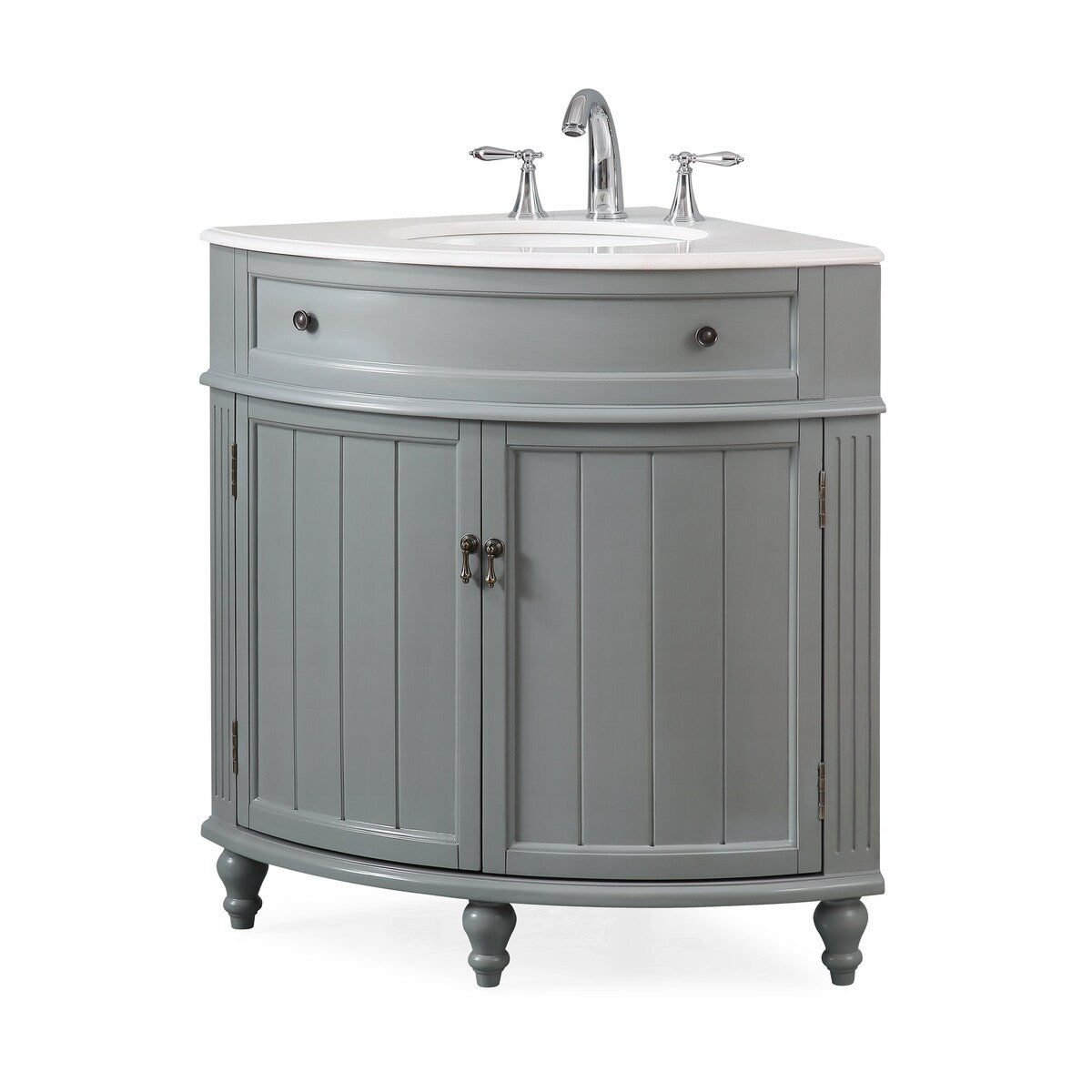 24-inch Benton Collection Triadsville Slim Corner Bathroom Sink Vanity