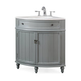 24-inch Benton Collection Triadsville Slim Corner Bathroom Sink Vanity