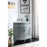 24-inch Benton Collection Triadsville Slim Corner Bathroom Sink Vanity