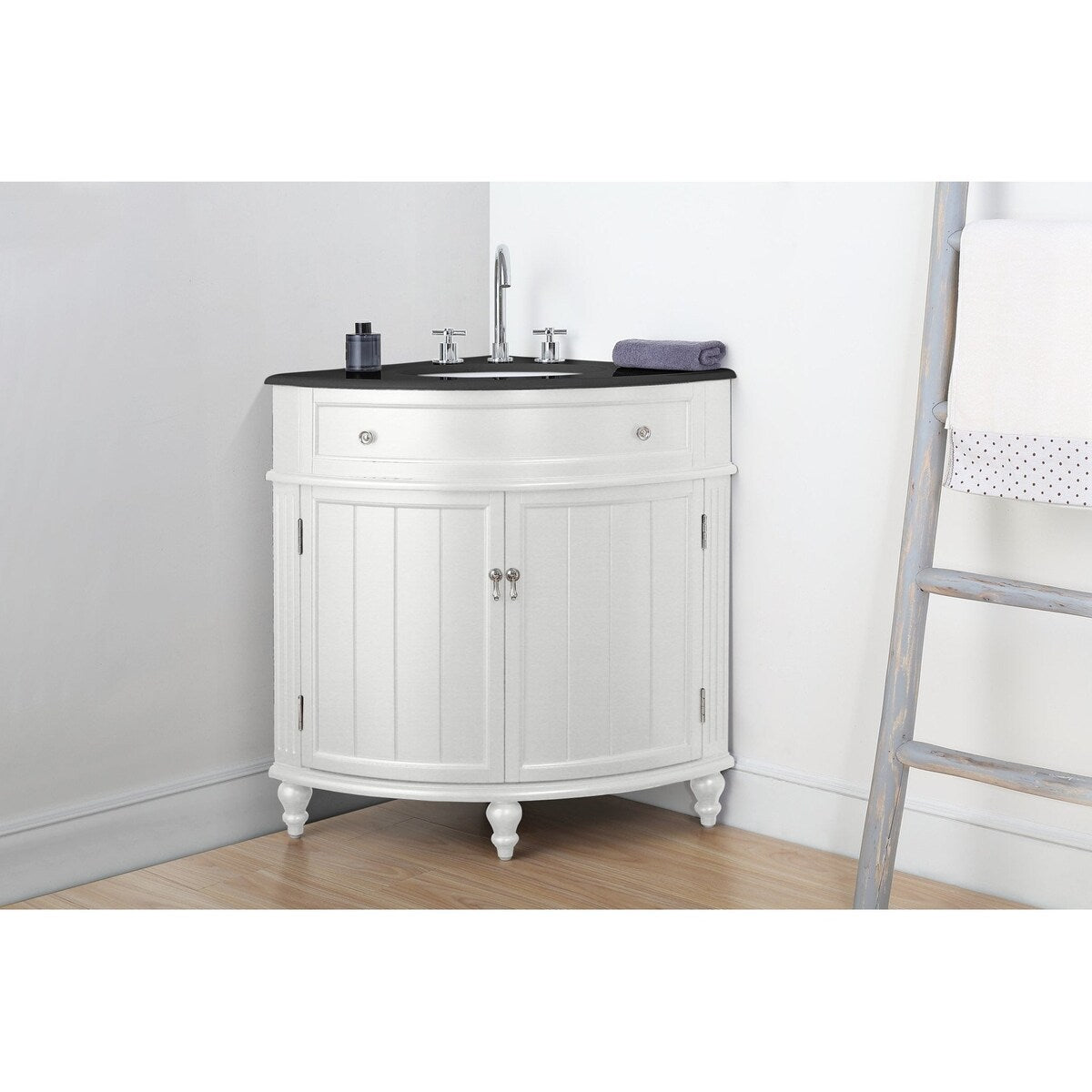 24-inch Benton Collection Triadsville Slim Corner Bathroom Sink Vanity