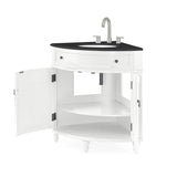 24-inch Benton Collection Triadsville Slim Corner Bathroom Sink Vanity