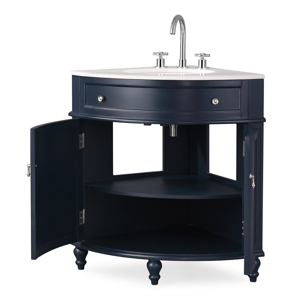 24-inch Benton Collection Triadsville Slim Corner Bathroom Sink Vanity