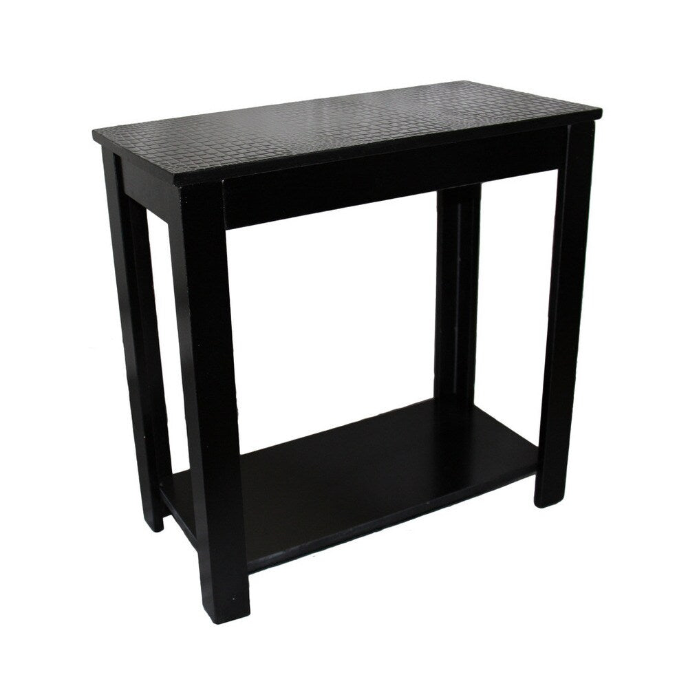 24-inch Black Crocodile Top Table