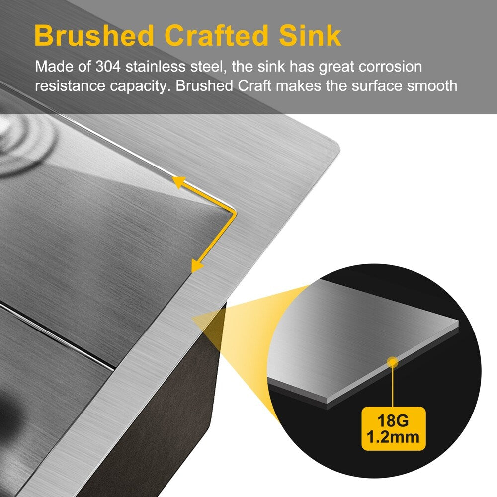 24 inch Laundry Cabinet Utility Sink Vanity, Stainless Steel Sink, Faucet and Cabinet Combo - N/A