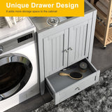 24 inch Laundry Cabinet Utility Sink Vanity, Stainless Steel Sink, Faucet and Cabinet Combo - N/A