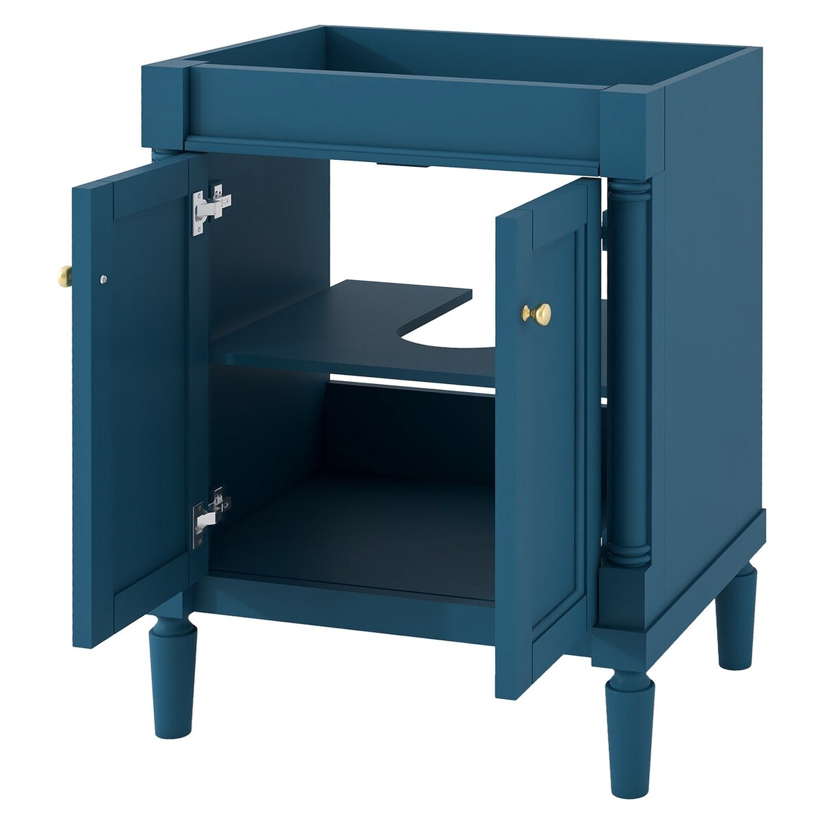 24 inch MDF Freestanding Bathroom Vanity in Blue without Counter Top