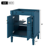 24 inch MDF Freestanding Bathroom Vanity in Blue without Counter Top