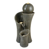 24-inch Outdoor Sphere Water Fountain with Lights, 5-Tier