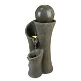 24-inch Outdoor Sphere Water Fountain with Lights, 5-Tier