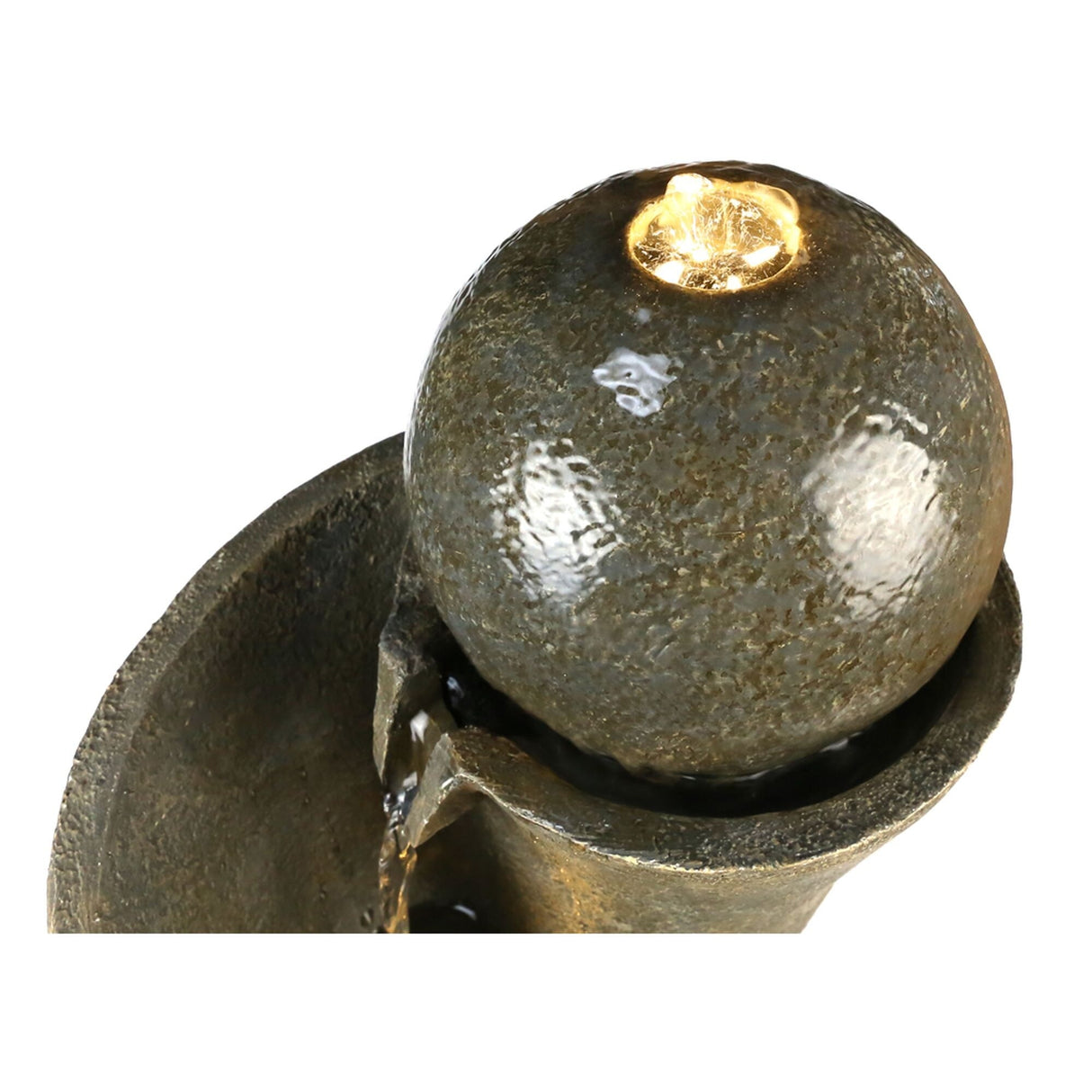 24-inch Outdoor Sphere Water Fountain with Lights, 5-Tier