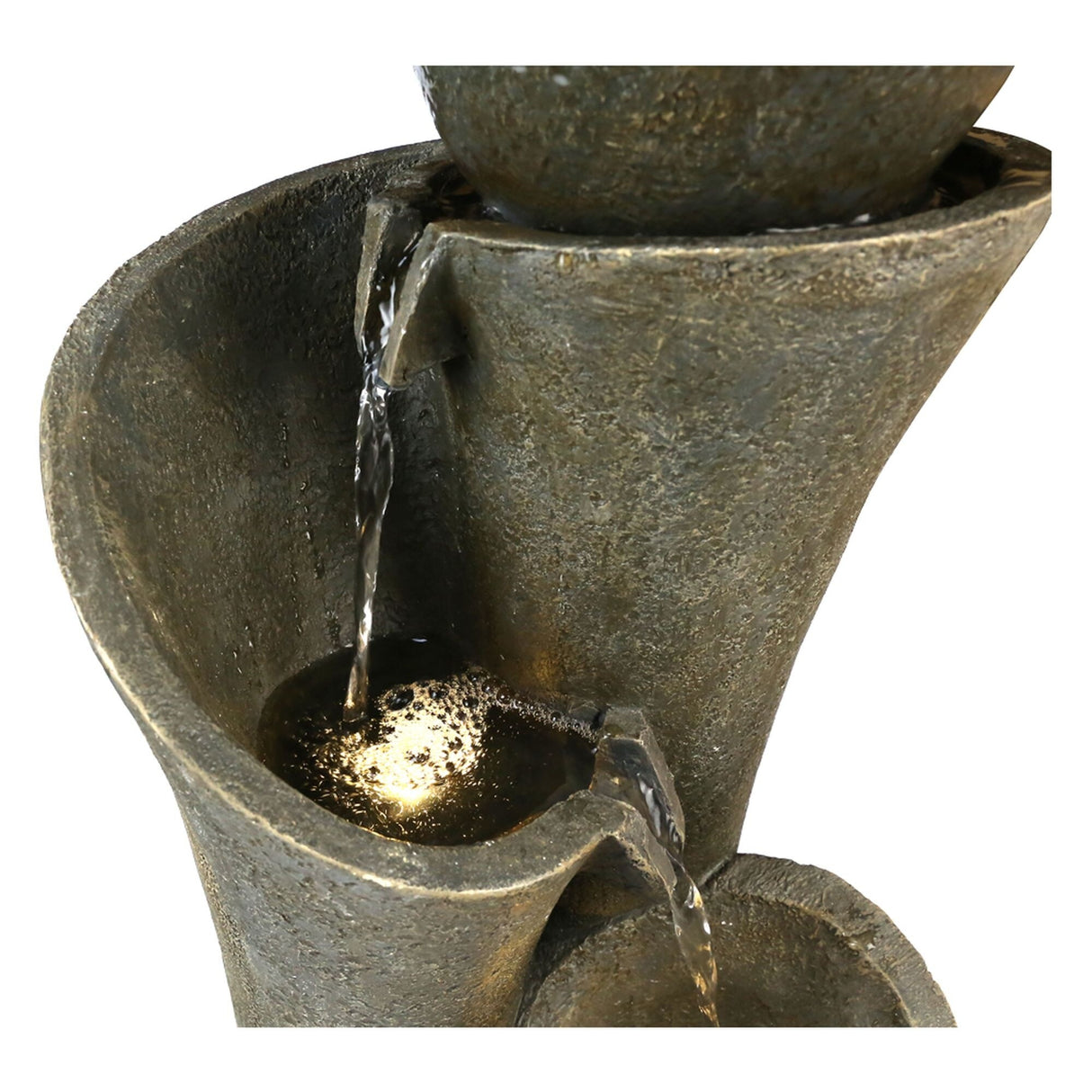 24-inch Outdoor Sphere Water Fountain with Lights, 5-Tier