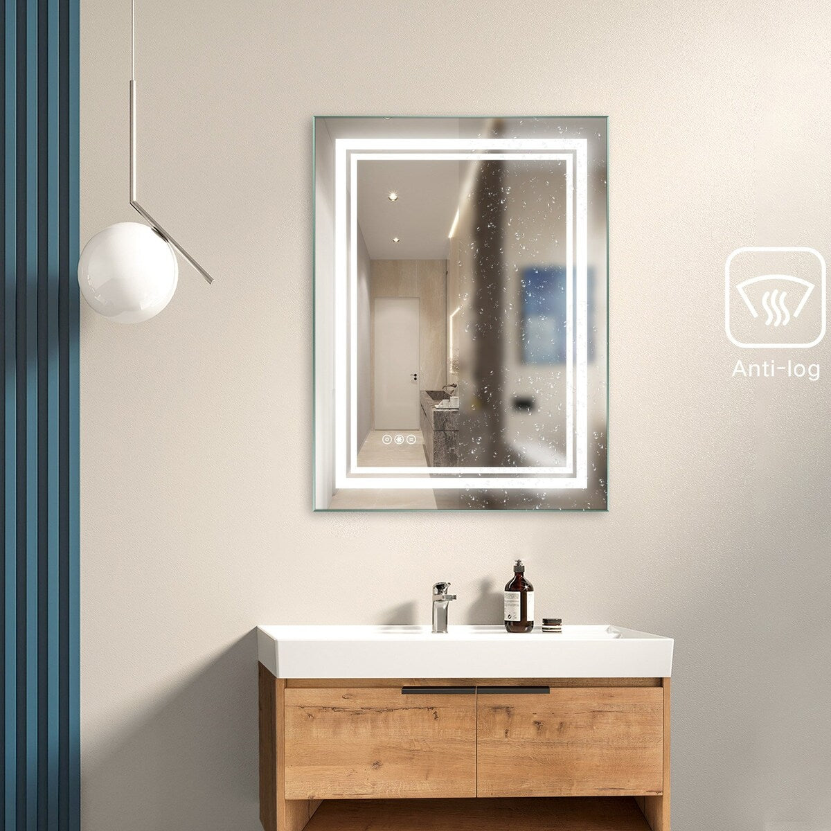 24" x 32" Rectangular Touch Switch Wall Mounted LED Bathroom Mirror