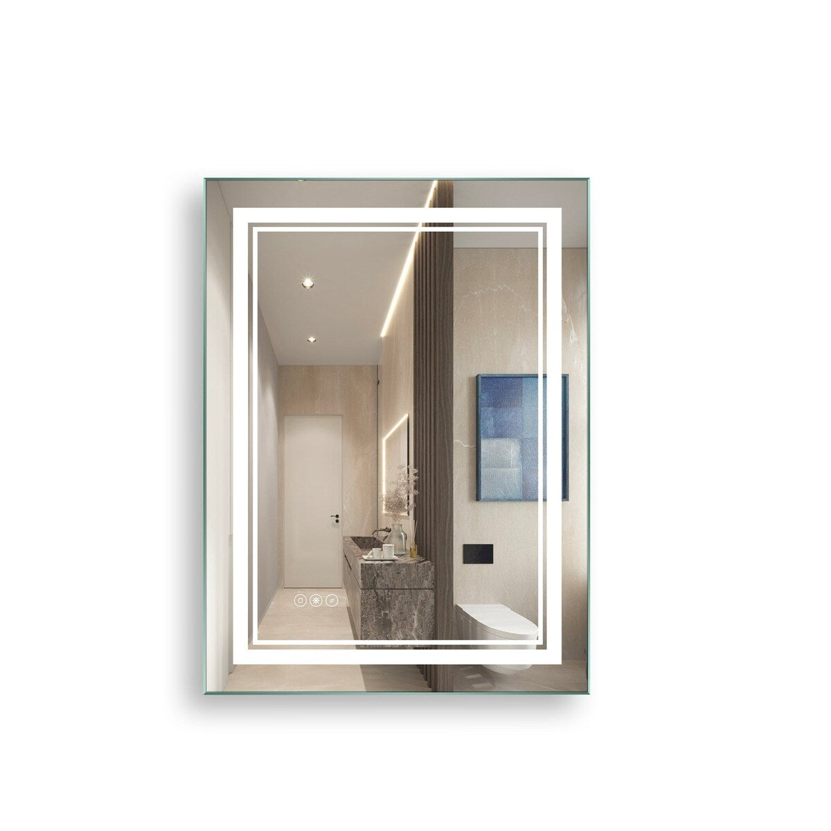 24" x 32" Rectangular Touch Switch Wall Mounted LED Bathroom Mirror