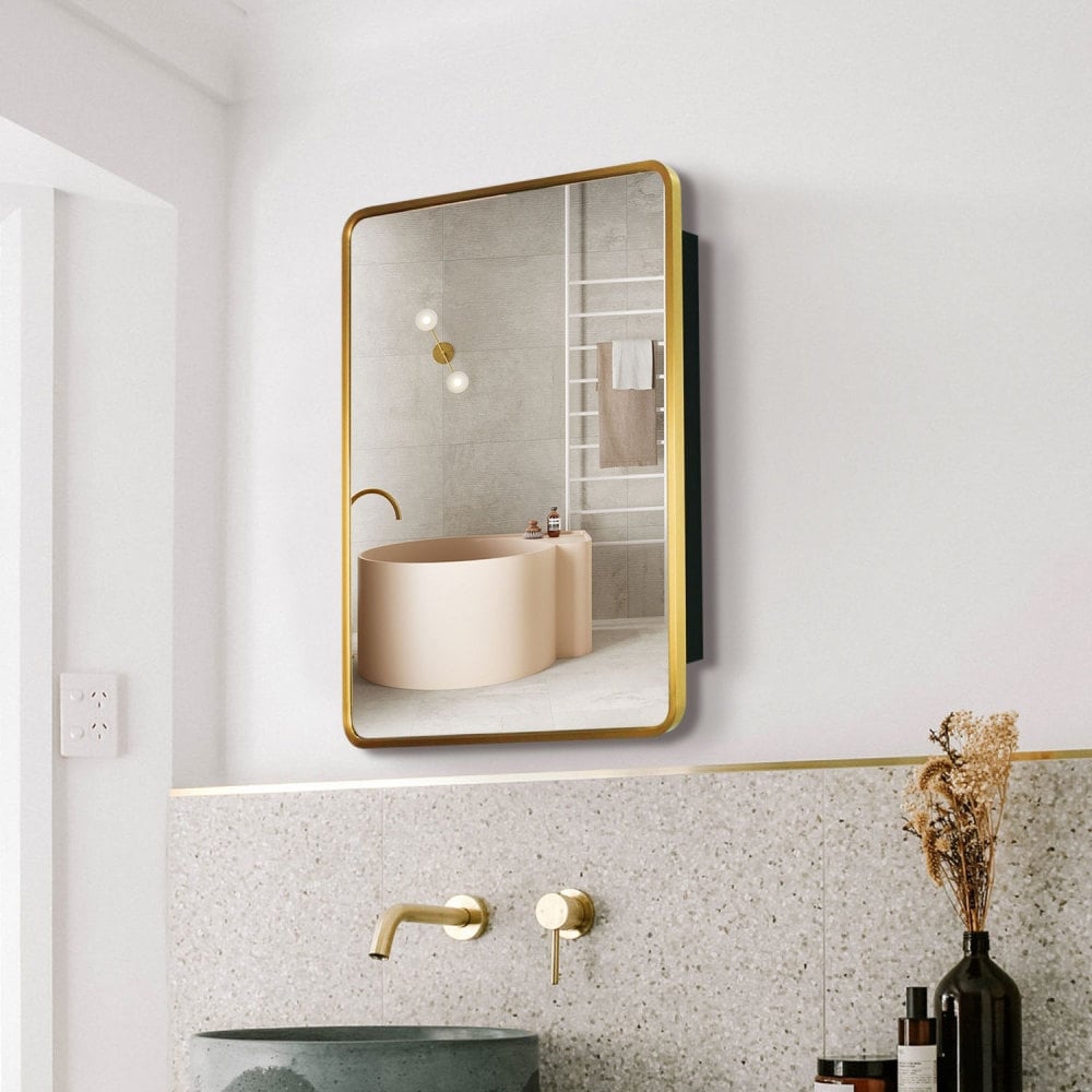 24 x 30 Gold Surface or Recessed Mount Bathroom Medicine Cabinet