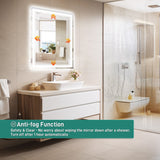Durx-litecrete Inch Bathroom Vanity Mirror with Dual LED Light Strips
